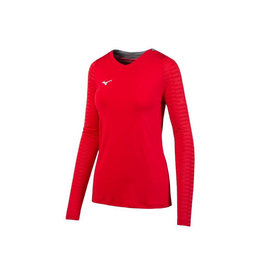 Damske Dresy Mizuno United Long Sleeve Červené Vypredaj QDCJ30126